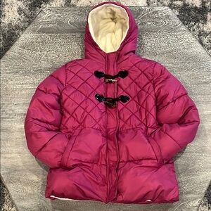 Girls Pink Platinum Fleece Lined Puffer Jacket